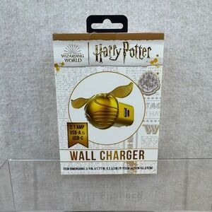 Harry Potter Golden Snitch Wall Charger 2 Port USB A USB C 2.1 Amp Folding Plug